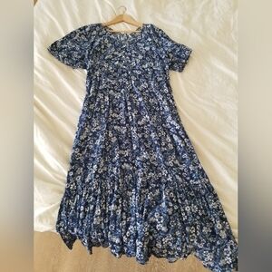 Old Navy Blue & White Floral Maxi Dress